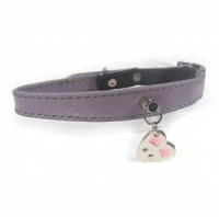 Violet Delice Leather Cat Collar by Bobby